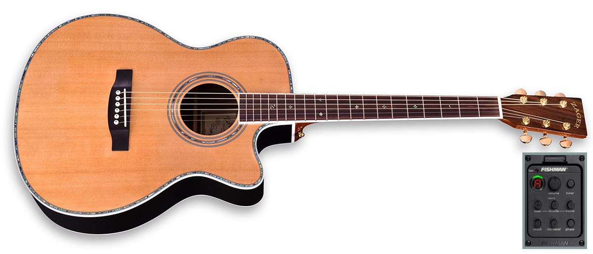 ZAD80CE Solid Cedar/Rosewood Acoustic Electric Pro Series Smaller "OM" Size