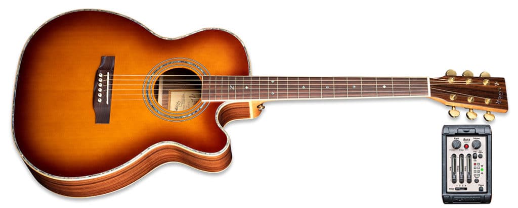 ZAD900CE Solid Spruce/Rosewood Acoustic Electric AURA Smaller “OM” Size Tobacco Sunburst BOGO