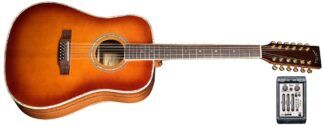 ZAD900E 12 String Solid Spruce/Rosewood Acoustic Electric AURA Pro Series Tobacco Sunburst