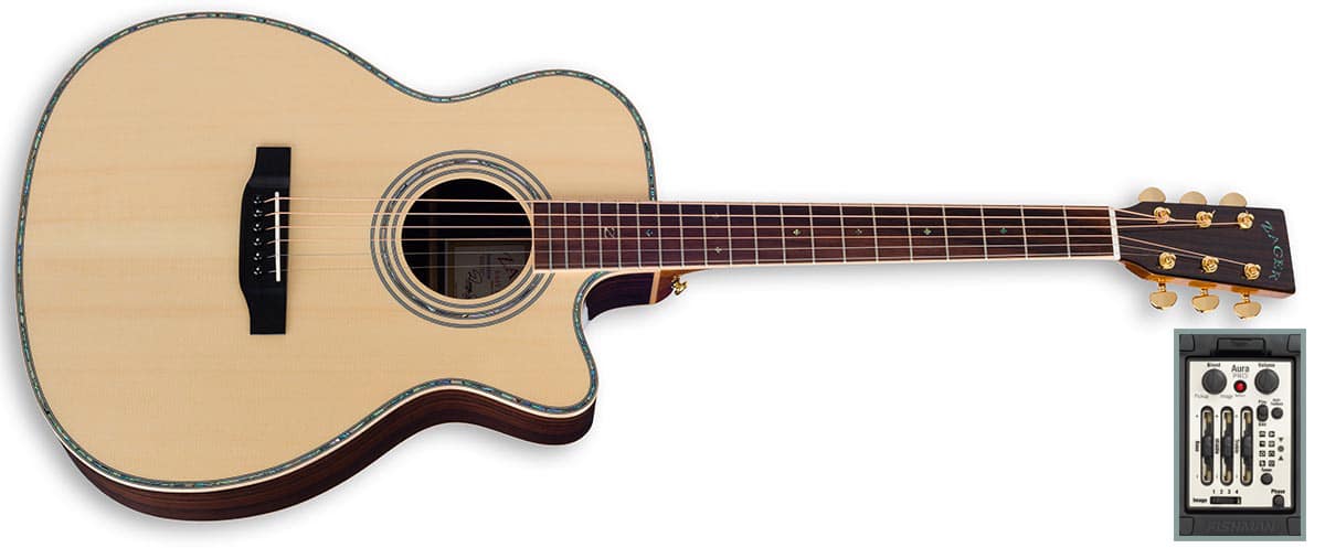 ZAD900CE Solid Spruce/Rosewood Acoustic Electric AURA Smaller "OM" Size