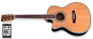 ZAD80CE Solid Cedar/Rosewood Acoustic Electric AURA Pro Series Smaller "OM" Size Left Handed
